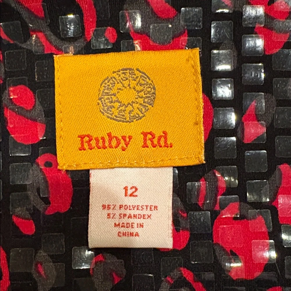 Ruby Rd. Red and Black Patterned Jean Jacket - Picture 5 of 7